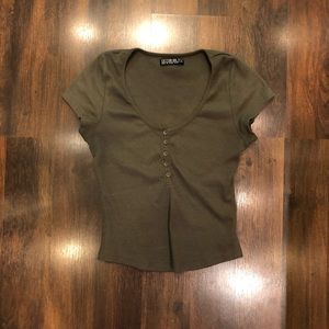 Muted olive green Cotton on top